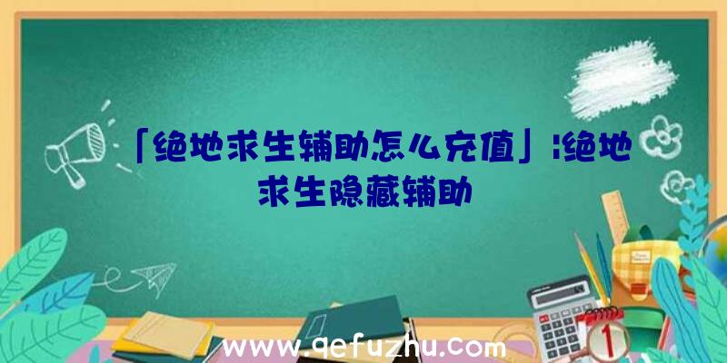 「绝地求生辅助怎么充值」|绝地求生隐藏辅助